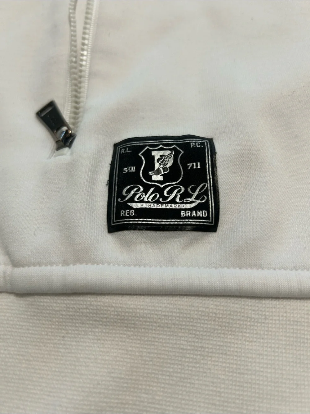 Polo by Ralph Lauren White P Wing Performance full zip Stadium hoodie. Sz XXL